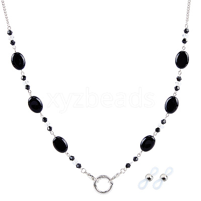Acrylic Oval Beads Eyeglass Chains AJEW-CN0006-71B-1
