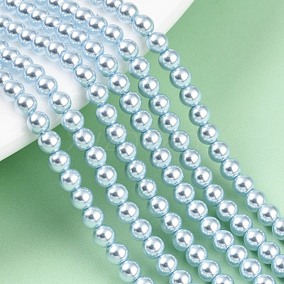 Baking Paint Pearlized Glass Pearl Bead Strands HY-N002-3mm-A05-1