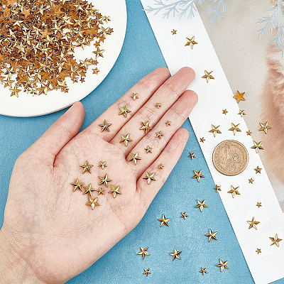 600Pcs 3 Style Star Brass Cabochons FIND-AR0002-57-1