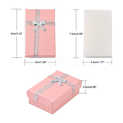 Valentines Day Wife Gifts Packages Cardboard Jewelry Set Boxes with Bowknot and Sponge Inside LS-X1-CBOX-R013-4-1