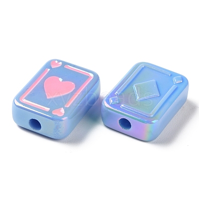UV Plating Rainbow Iridescent Acrylic Enamel Beads SACR-G034-11C-1