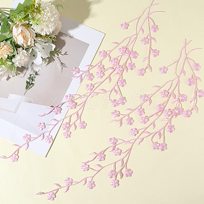 Polyester Flower Embroider Thread Iron on/Sew On Patches PATC-WH20017-19J-1