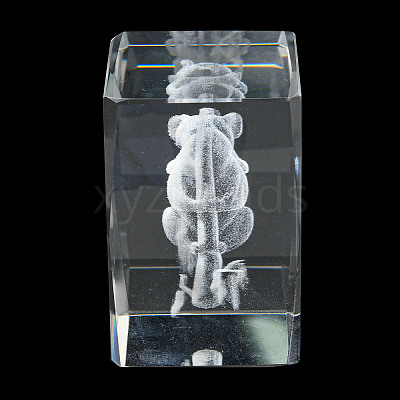 3D Laser Engraving Animal Glass Figurine DJEW-R013-01E-1