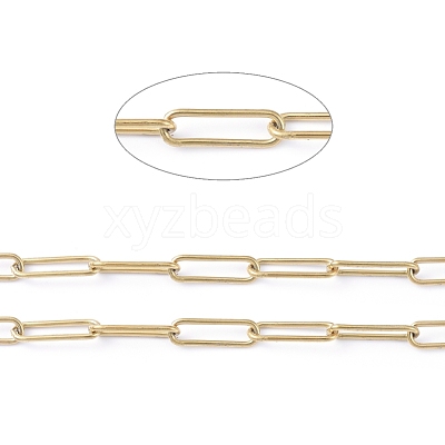 PVD Vacuum Plating 304 Stainless Steel Paperclip Chains CHS-L022-02P-G-1