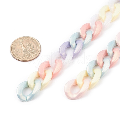 Spray Painted Acrylic Curb Chains AJEW-JB01086-1