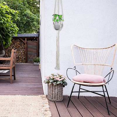 Cotton Macrame Plant Hangers AJEW-WH20072-57A-1