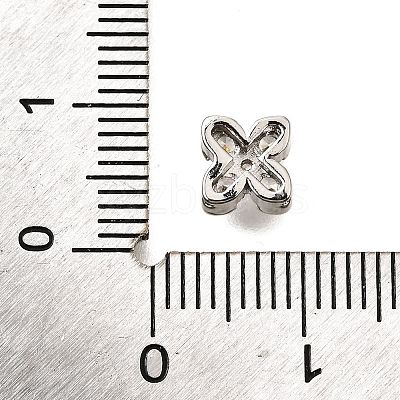 Brass Micro Pave Cubic Zirconia Beads KK-D356-03C-P-1