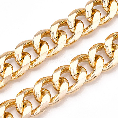 Aluminum Faceted Curb Chains CHA-N003-14KCG-1