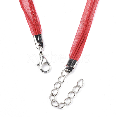 Waxed Cord and Organza Ribbon Necklace Making NCOR-T002-162-1