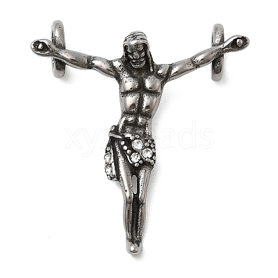 304 Stainless Steel with Rhinestone Pendants STAS-Z179-10AS-1