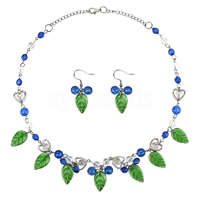 304 Stainless Steel Necklaces & Hoop Earring Sets SJEW-YW00001-1