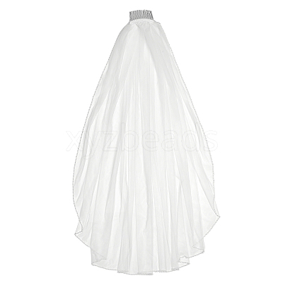 Gauze & Plastic Pearl & Resin Hair Combs OHAR-WH0029-17-1