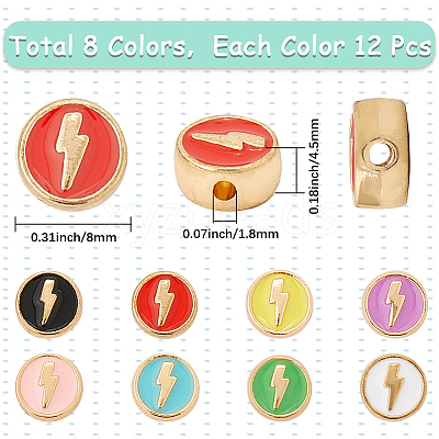 96Pcs 8 Colors Alloy Enamel Beads FIND-SC0014-52-1