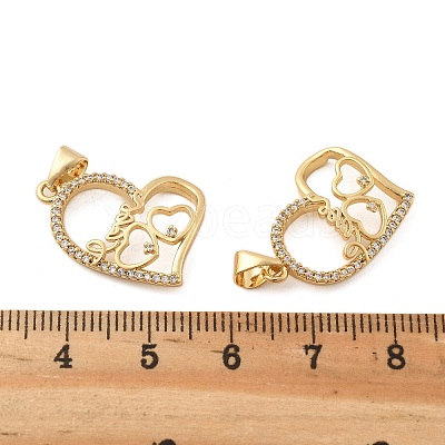 Brass Micro Pave Cubic Zirconia Pendants KK-R229-11G-B-1