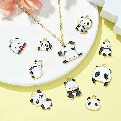 10Pcs 10 Style Alloy Enamel Pendants ENAM-YW0003-69-1