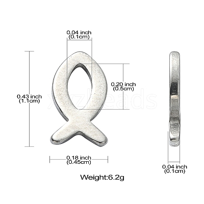 304 Stainless Steel Charms STAS-CJC0008-10P-02-1