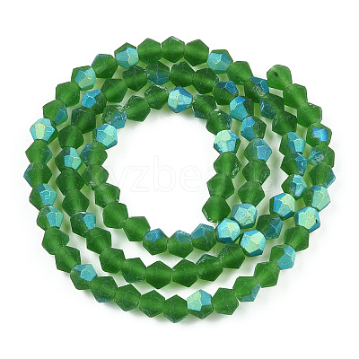 Imitate Austrian Crystal Bicone Frosted Glass Beads Strands EGLA-A039-T4mm-MB25-1