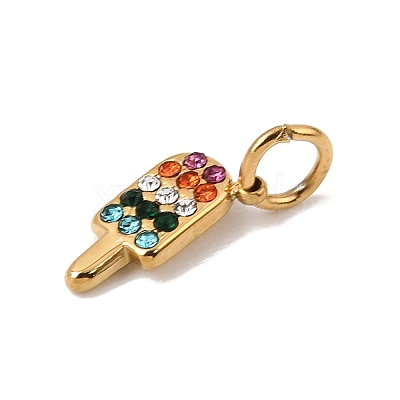 304 Stainless Steel Rhinestone Pendants RB-CBAC900-07G-1
