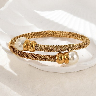 304 Stainless Steel Adjustable Bangles BJEW-Z087-13G-1