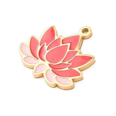 304 Stainless Steel with Red Enamel Pendants SA-CBA061A-05G-1