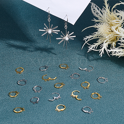 160Pcs 2 Colors Brass Leverback Earring Findings KK-FH0002-92-1