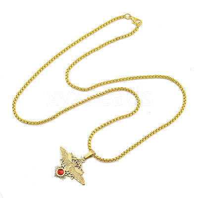 201 Stainless Steel Pendant Necklaces NJEW-H030-06G-1