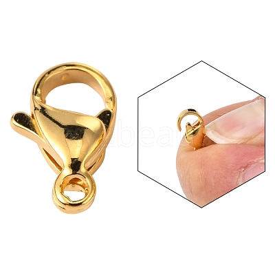 304 Stainless Steel Lobster Claw Clasps X-STAS-R050-11x7mm-02-1