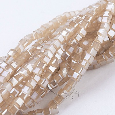 Electroplate Glass Beads Strands EGLA-F121-HR-B02-1