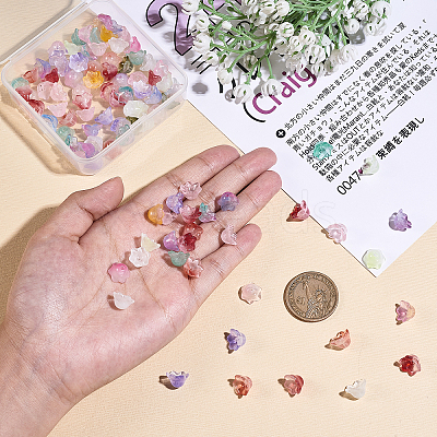 100Pcs Transparent Spray Painted Glass Beads GLAA-CJ0001-62-1