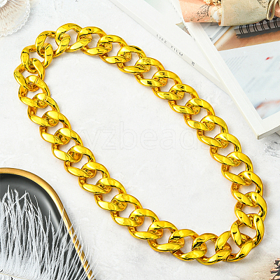 1Pc Acrylic Cuban Link Chain Necklaces for Men NJEW-SP0001-09A-G-1