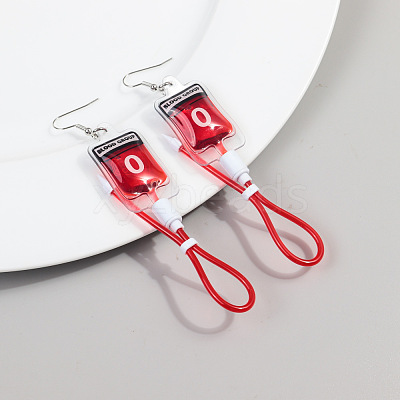 Blood Bag Plastic Dangle Earrings FS-WG7E43C-05-1