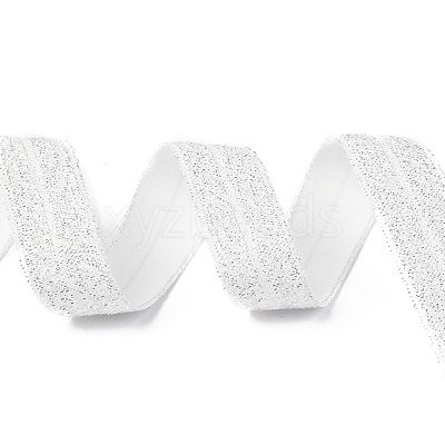 Gold and Silver Sparkle Elastic Side Nylon Ribbon NWIR-O010-01B-1
