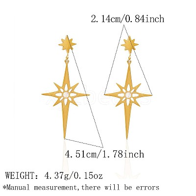 304 Stainless Steel Micro Pave Cubic Zirconia Stud Dangle Earrings WGB439E-01-1