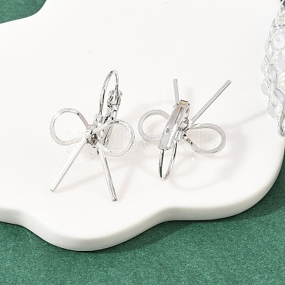 Bowknot Brass Leverback Earrings EJEW-A150-04B-P-1