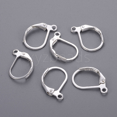 Brass Leverback Earring Findings X-KK-H670-S-NF-1