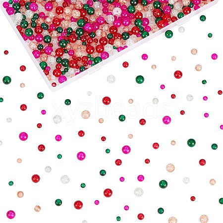750Pcs Spray Painted Crackle Glass Beads Strands CCG-CA0001-01-1