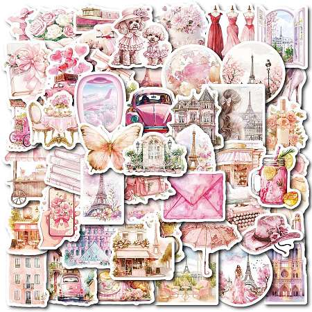 50Pcs Paper Self-Adhesive Picture Stickers AJEW-S036-10-1