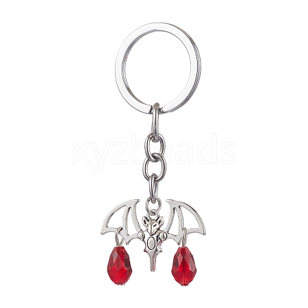 Bat Alloy & Glass Keychain KEYC-JKC00856-03-1