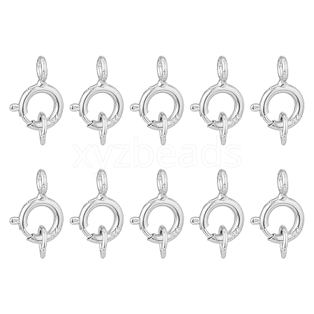 DICOSMETIC 10Pcs 925 Sterling Silver Spring Ring Clasps STER-DC0001-18S-1