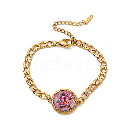304 Stainless Steel Enamel Link Bracelets WGE16A1-04-1