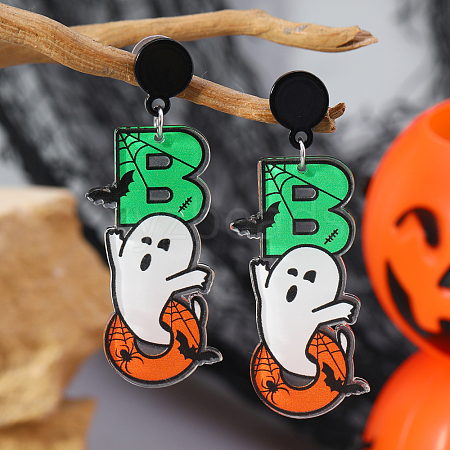 Ghost Halloween Acrylic Stud Earrings for Fun and Unique Costume Parties ED2985-1-1