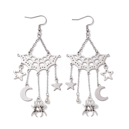 304 Stainless Steel Dangle Earrings EJEW-TA00442-1