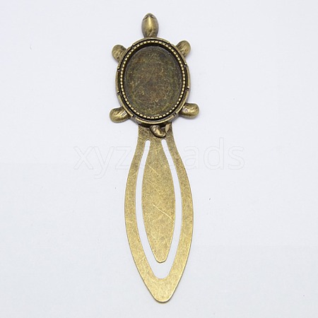 Tibetan Style Tortoise Bookmark Cabochon Settings X-TIBE-S156-AB-NR-1