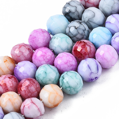 Opaque Baking Painted Crackle Glass Beads Strands X-EGLA-S174-33J-1