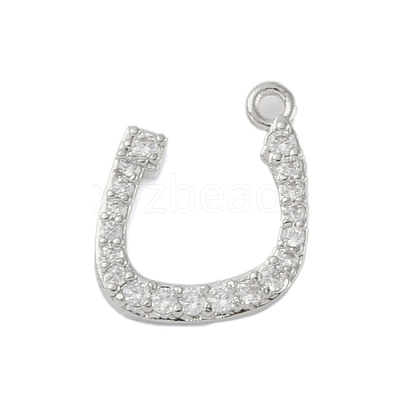 Rack Plating Brass Micro Pave Clear Cubic Zirconia Pendants KK-A224-03L-P-1