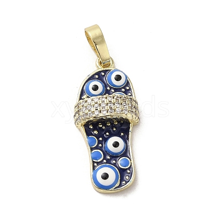 Brass Micro Pave Cubic Zirconia Pendants KK-E092-18G-05-1