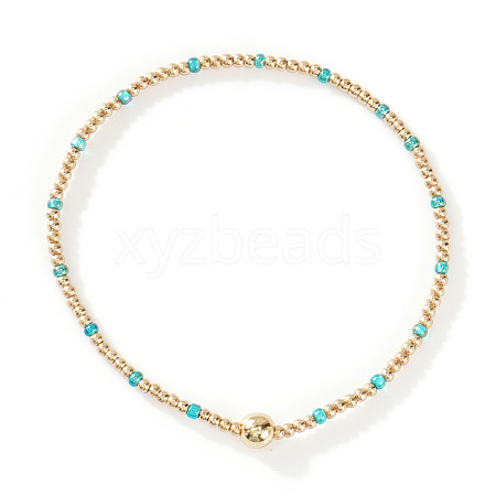 Glass Seed Beads & CCB Beads Stretch Bracelets TB4137-47-1