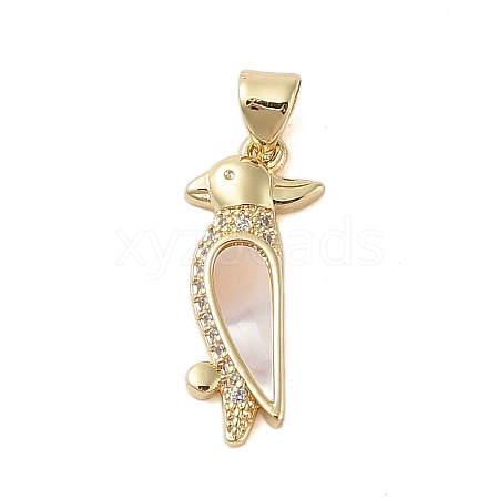 Brass Micro Pave Clear Cubic Zirconia Pendants KK-I712-26G-1