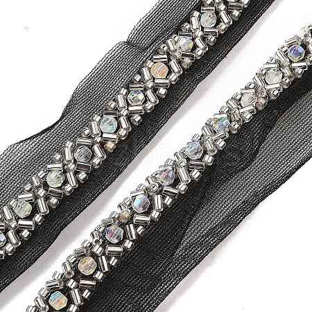 Polyester Flower Lace Trims OCOR-A007-31-1