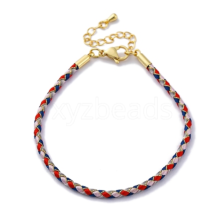 Polyester Cord Braided Bracelet Makings MAK-Z003-01G-29-1